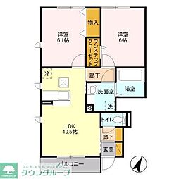 ビューテラス 2LDKの間取図画像