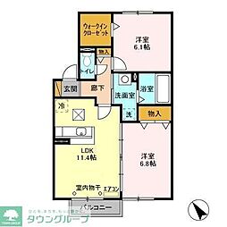バニュルス2 2LDKの間取図画像