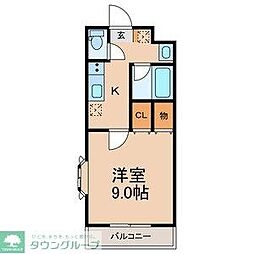 ドマーニ 1Kの間取図画像