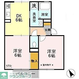 ファインビレッジ 2DKの間取図画像