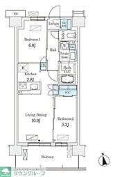 スカイグランデ津田沼 2LDKの間取図画像