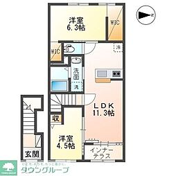 メゾン エメ 2LDKの間取図画像