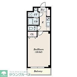 カーサノザキ7 1Kの間取図画像