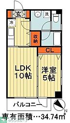 ローズレジデンス千葉ファースト 1LDKの間取図画像