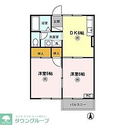 パストラル 2DKの間取図画像