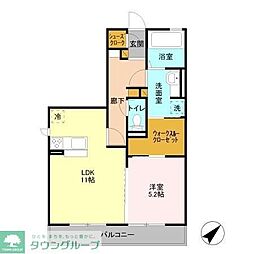 ラフィシア 1LDKの間取図画像