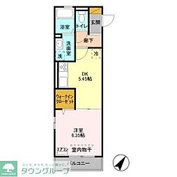 ヴィラリッツ3 1DKの間取図画像