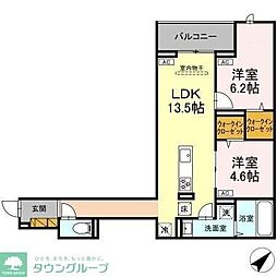 CLASSEUM都賀 2LDKの間取図画像