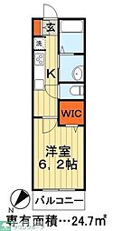 アリュール 1Kの間取図画像