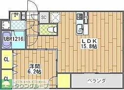 サンライト 1LDKの間取図画像