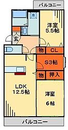 センチュリーヒルズ 2SLDKの間取図画像