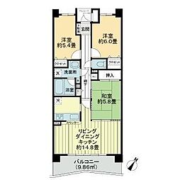 ライオンズマンション千葉グランドタワー 3LDKの間取図画像
