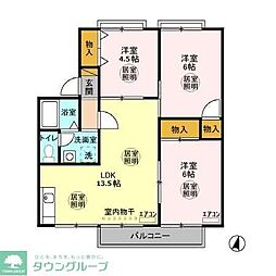 グランメール・コホリ壱番館 3LDKの間取図画像