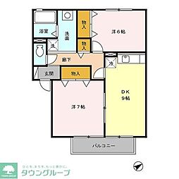 グランパルク 2DKの間取図画像