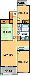 ビラ園生 3LDKの間取図画像