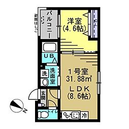 アリアトール 1LDKの間取図画像