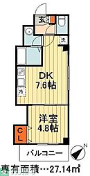 イルチェントロ本千葉駅前 1DKの間取図画像