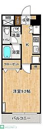 イーストヒルズ2000 1Kの間取図画像