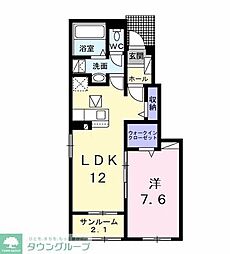 アルカディア2 1LDKの間取図画像