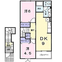 アヴニール8 2DKの間取図画像
