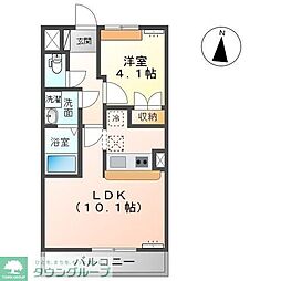 グランティスレーヴ 1LDKの間取図画像