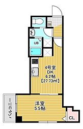 Serra蘇我(セラ) 1DKの間取図画像