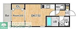 (仮称)ジーメゾン千葉村田町ランタ 1DKの間取図画像