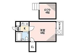 ジュネパレス稲毛東 1Kの間取図画像
