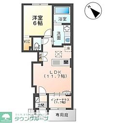 スプリングチェリーV 1LDKの間取図画像