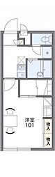 レオパレスBelAir市原 1Kの間取図画像