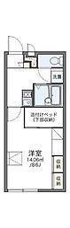 レオパレスしらとり 1Kの間取図画像