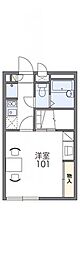 レオパレスシャトーC 1Kの間取図画像