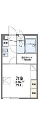 レオパレスウィルほたる野 1Kの間取図画像