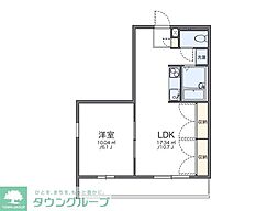 レオパレスフローラC 1LDKの間取図画像
