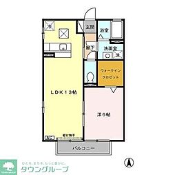 サニーコーポ富士見C棟 1LDKの間取図画像