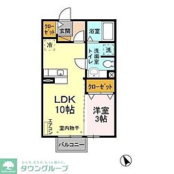 グランデ浪花 1Kの間取図画像