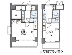 レオパレス伸夫 1Kの間取図画像