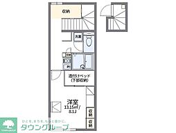 レオパレス永田 1Kの間取図画像
