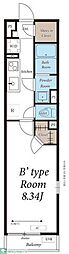 リブリ・新検見川2 1Kの間取図画像
