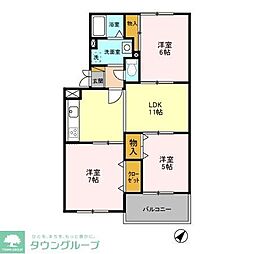 カーサみつわ台・A 3LDKの間取図画像