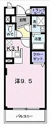 プライド 1Kの間取図画像