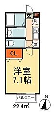 アルカ誉田 1Kの間取図画像