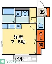 ピースサル ワンルームの間取図画像