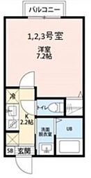 ヴィジオーネ西千葉 1Kの間取図画像