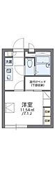 レオパレスユビキタスH 1Kの間取図画像