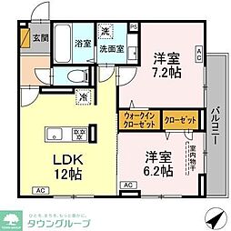 市原市君塚1丁目アパート 2LDKの間取図画像