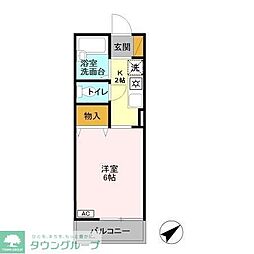 アンビションエイト 1Kの間取図画像