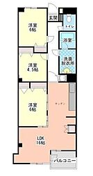 MKマンション矢作台パレス 3LDKの間取図画像