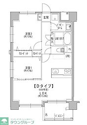 サンパティー千葉 2LDKの間取図画像