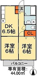ウイング蘇我 2DKの間取図画像